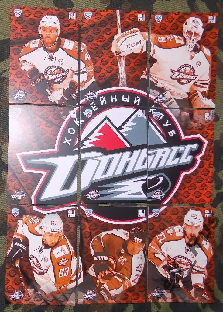 Хоккей. КХЛ/KHL. Карточки. Логотип Донбасс Донецк (9 карт) 2013/14 SeReal