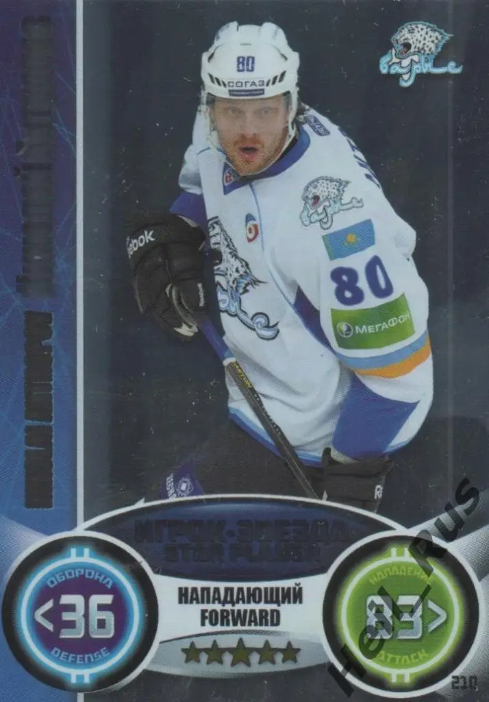 Хоккей. КХЛ / KHL. Карточка Николай Антропов (Барыс Астана) сезон 2013/14 TOPPS