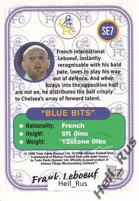 Футбол. Карточка Frank Leboeuf/Франк Лебеф (Chelsea/Челси) 1998 1