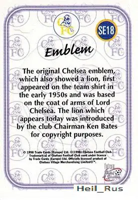 Футбол. Карточка Emblem/Эмблема (Chelsea/Челси) 1998 1
