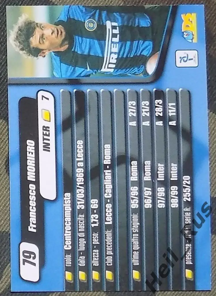 Футбол. Карточка Francesco Moriero/Франческо Морьеро (Интернационале/Inter) 1