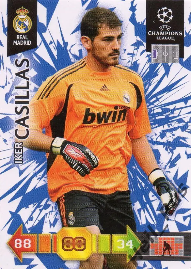 Футбол Карточка Iker Casillas/Икер Касильяс (Реал Мадрид) Лига Чемпионов 2010-11