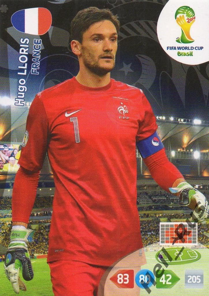 Футбол. Карточка Hugo Lloris/Уго Льорис (Франция) Чемпионат Мира 2014 Panini