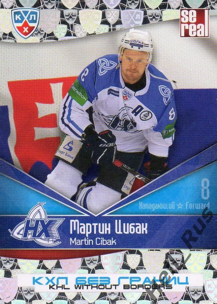 Хоккей. Карточка Мартин Цибак (Нефтехимик Нижнекамск) КХЛ/KHL 2011/12 SeReal