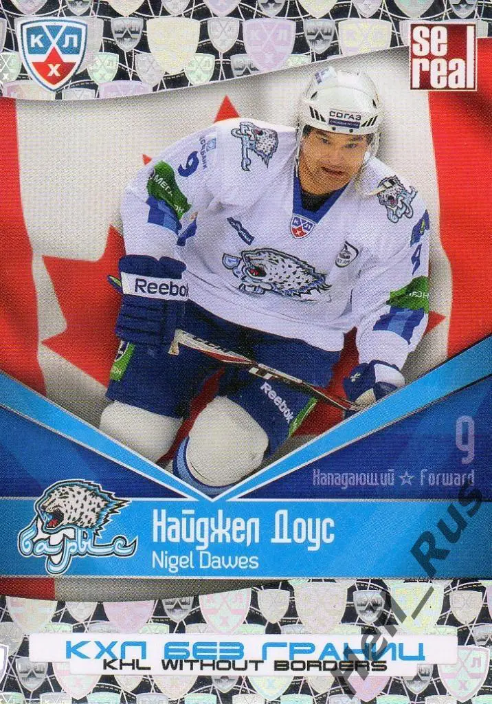 Хоккей. Карточка Найджел Доус (Барыс Астана) КХЛ/KHL сезон 2011/12 SeReal