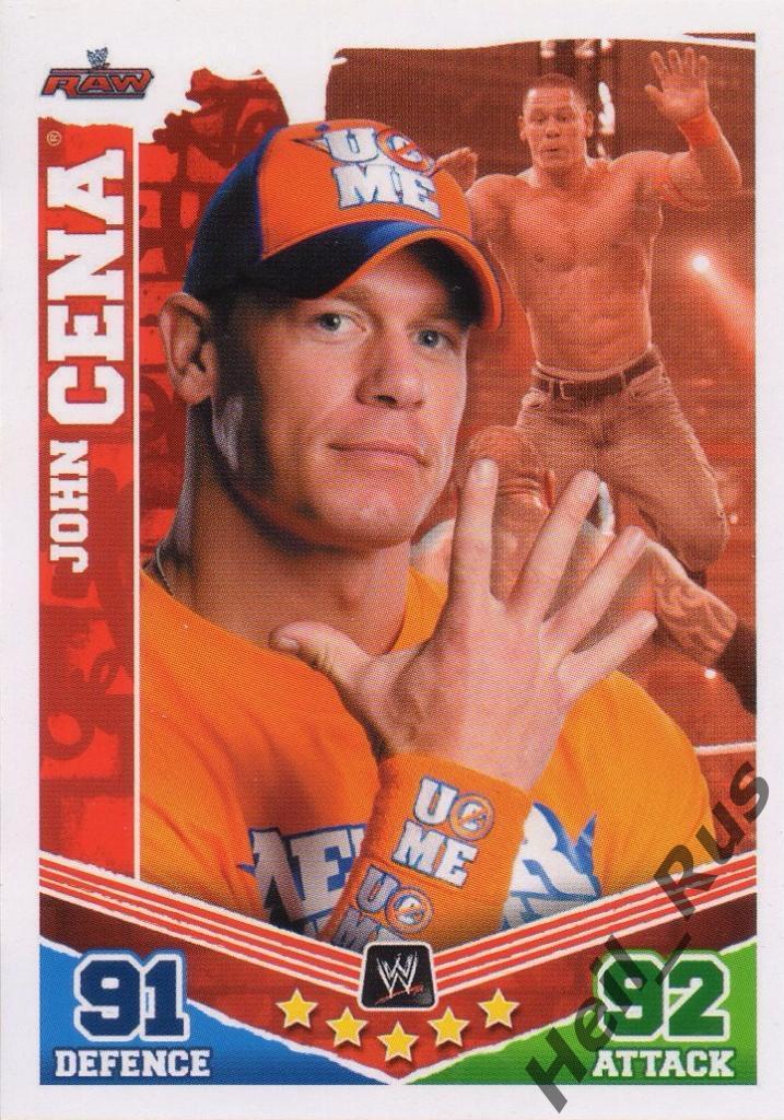 Реслинг/Wrestling. Карточка John Cena/Джон Сина, 2010 TOPPS Slam Attax Mayhem