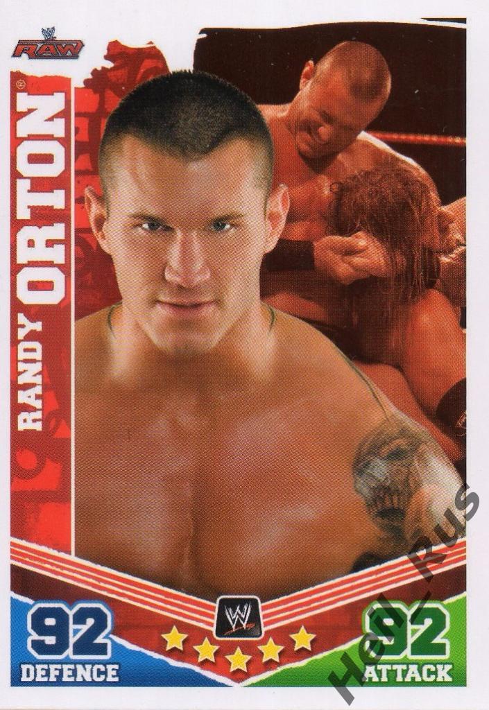 Реслинг/Wrestling. Карточка Randy Orton/Рэнди Ортон,2010 TOPPS Slam Attax Mayhem
