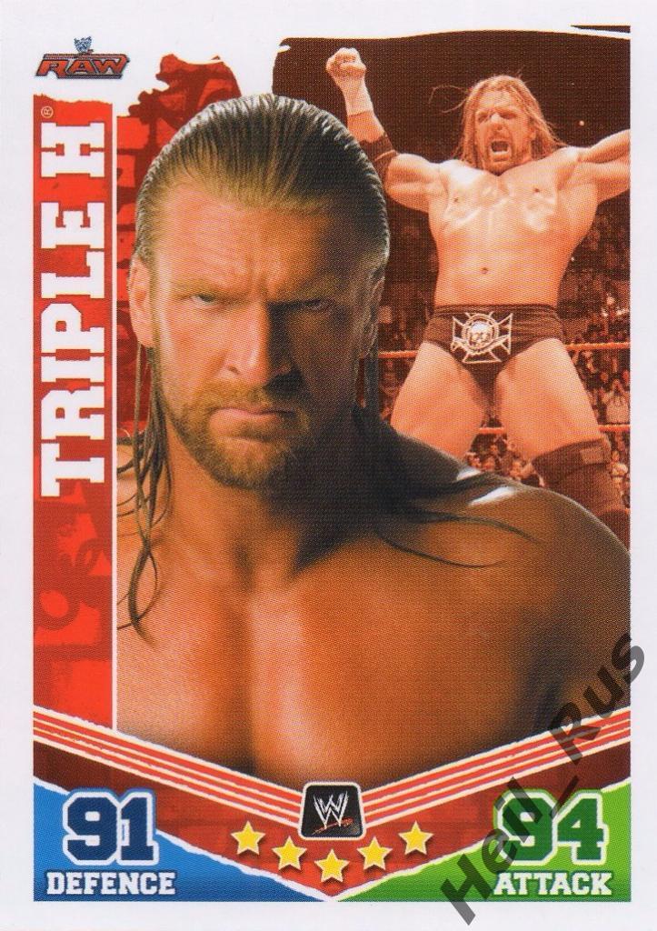 Реслинг/Wrestling. Карточка Triple H, 2010 TOPPS Slam Attax Mayhem