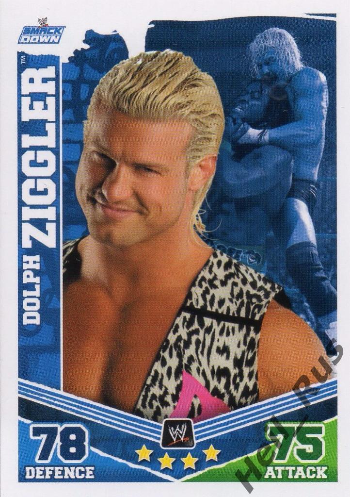 Реслинг/Wrestling. Карточка Dolph Ziggler/Дольф Зигглер, 2010 TOPPS Slam Attax