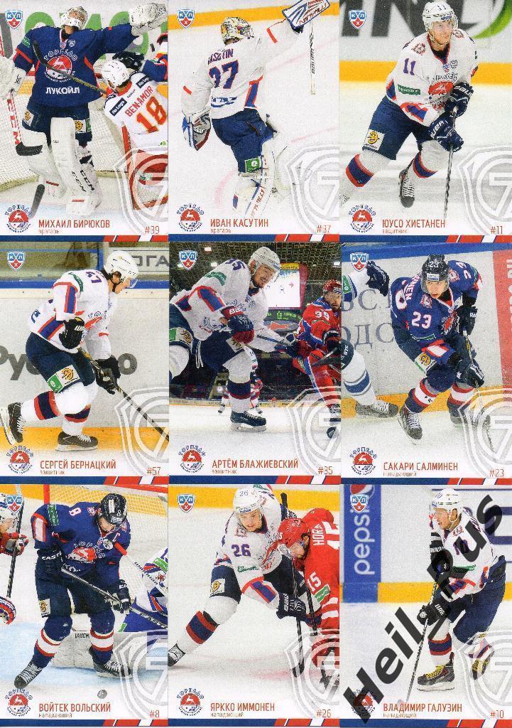 Хоккей. КХЛ. Торпедо Нижний Новгород, сет из 9 карточек сезона 2014/15 (SeReal)
