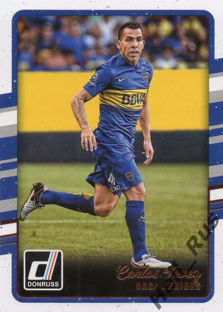 Футбол. Карточка Carlos Tevez/Карлос Тевес (Бока Хуниорс) Panini/Панини 2016-17