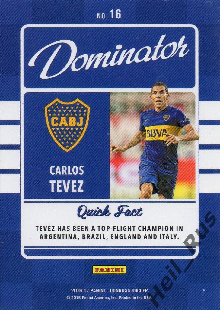 Футбол. Карточка Carlos Tevez/Карлос Тевес (Бока Хуниорс) Panini/Панини 2016-17 1