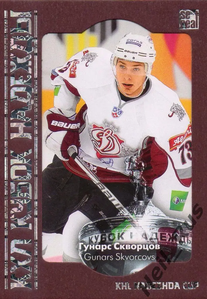 Хоккей. Карточка Гунарс Скворцов (Динамо Рига) КХЛ/KHL сезон 2013/14 SeReal