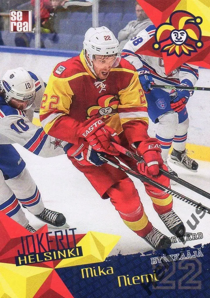 Хоккей. Карточка Мика Ниеми/Mika Niemi (Йокерит/Jokerit Helsinki) КХЛ/KHL SeReal