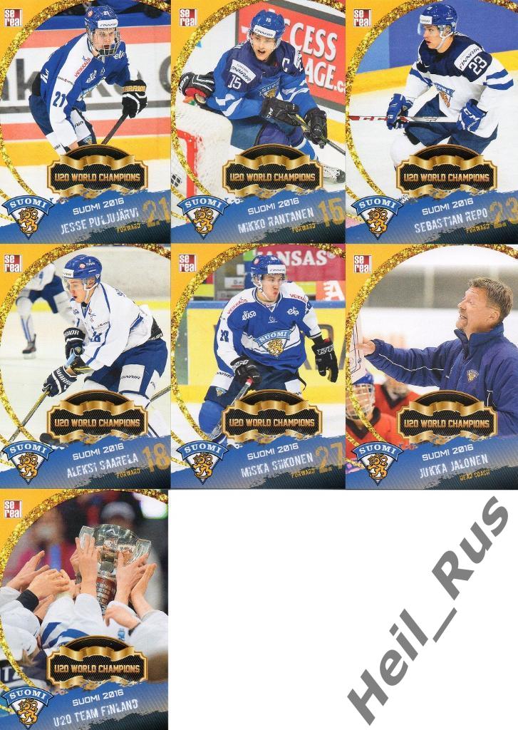 Хоккей. Молодежная Сборная Финляндия 2016, полный комплект 25 карточек, SeReal 4