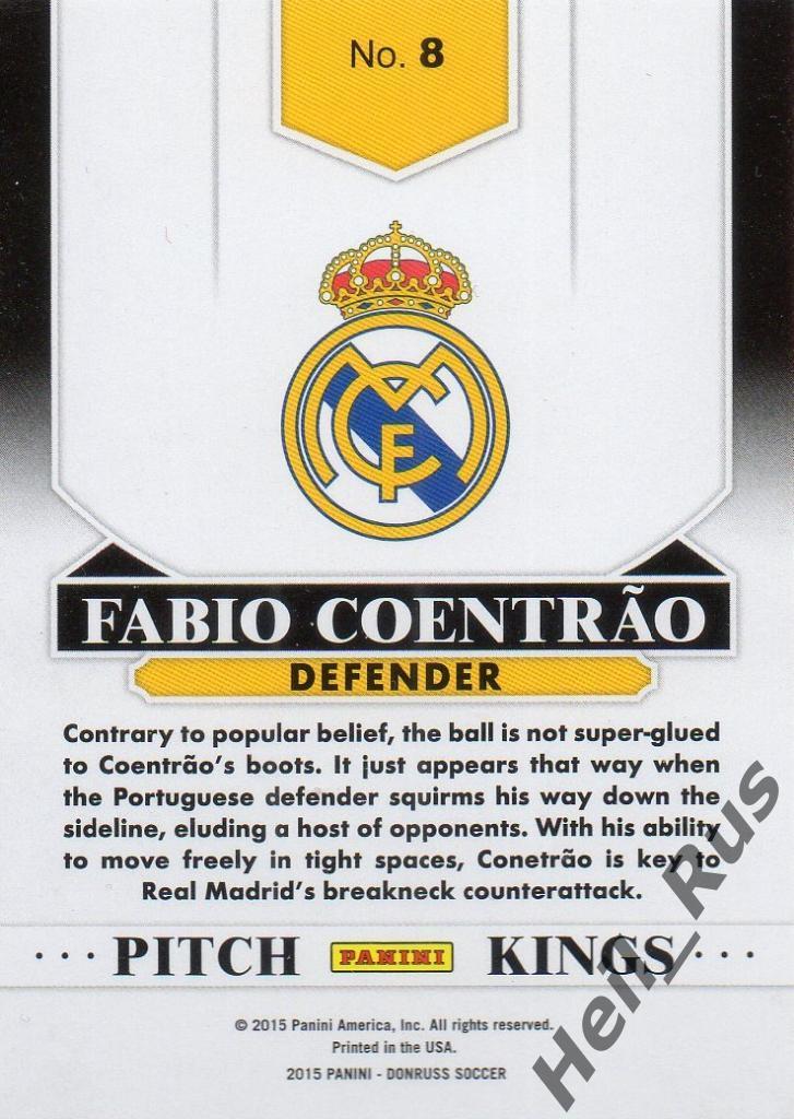 Футбол. Карточка Fabio Coentrao/Фабиу Коэнтрау (Real/Реал Мадрид) Panini 2015 1