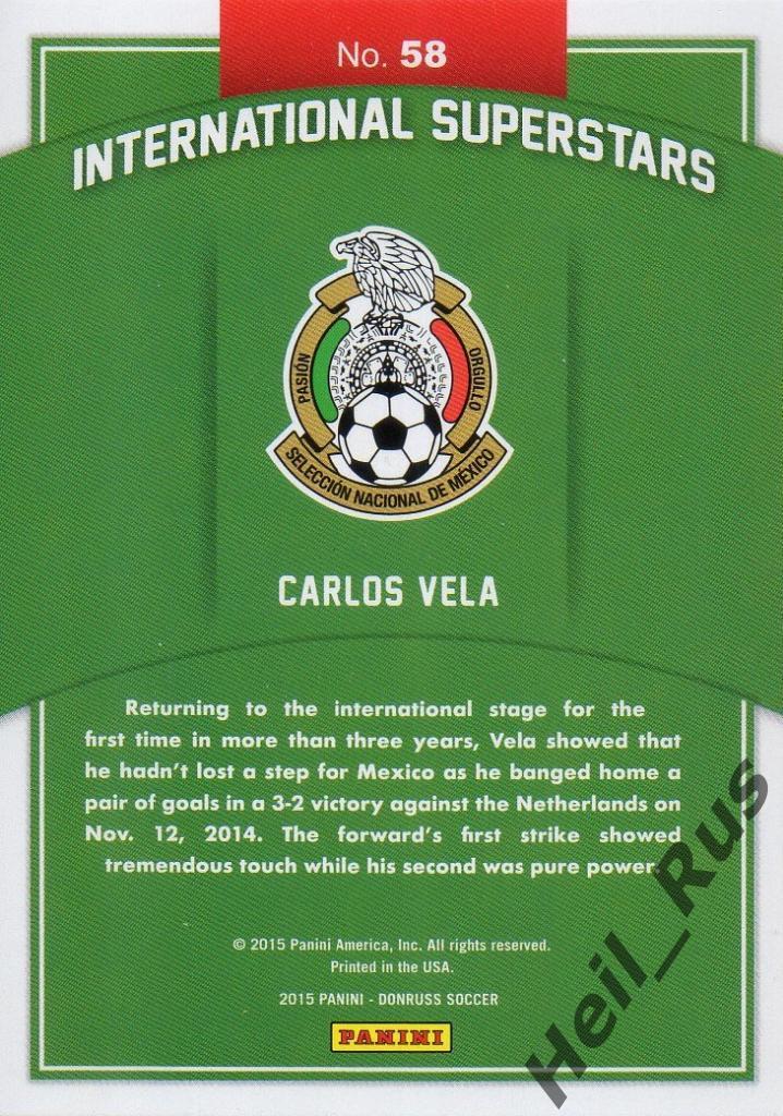 Футбол. Карточка Carlos Vela/Карлос Вела (Mexico/Мексика) Panini/Панини 2015 1