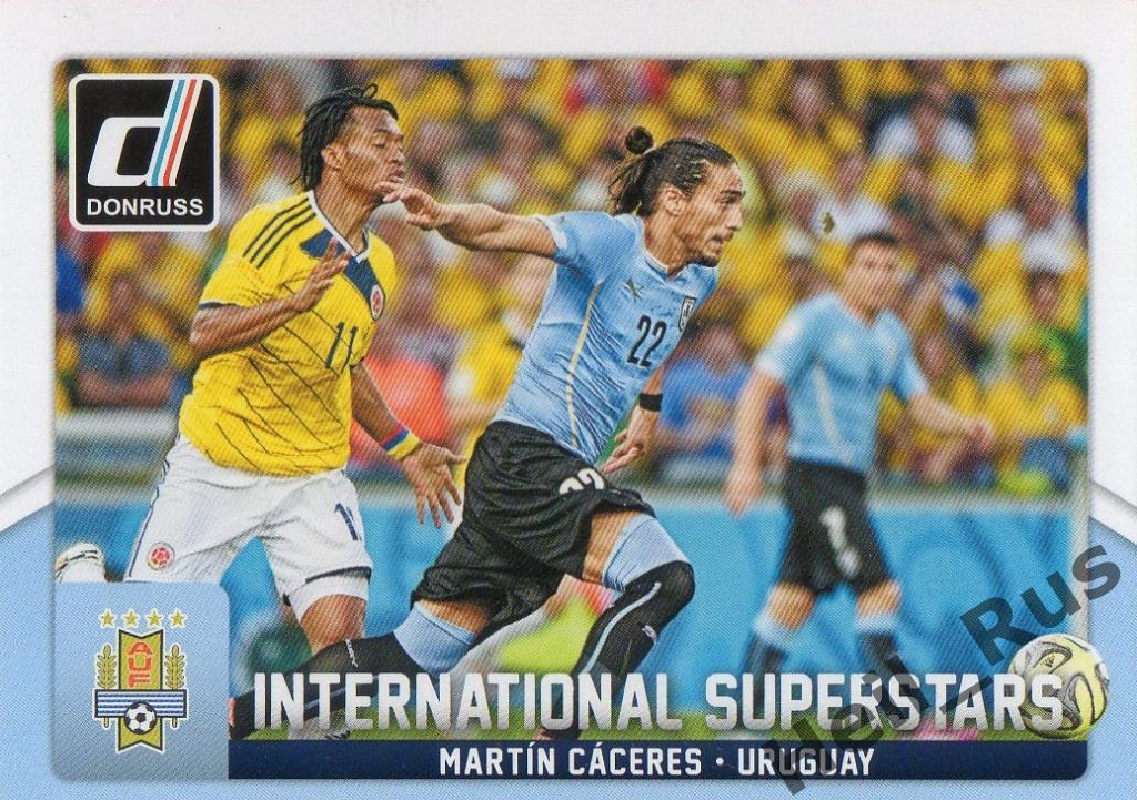 Футбол. Карточка Martin Caceres/Мартин Касерес (Уругвай) Panini/Панини 2015