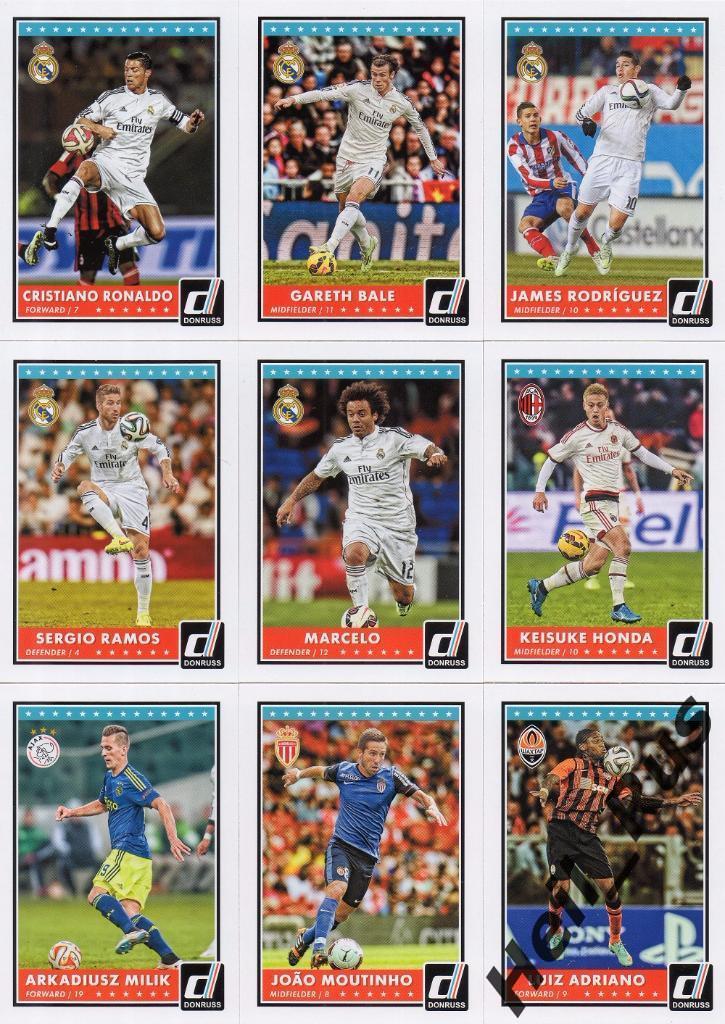 Футбол. Карточки. Полный базовый сет PANINI Donruss Soccer 2015, 100 карт 1