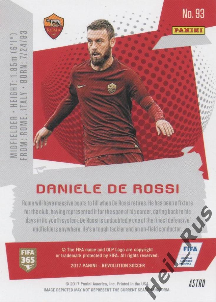 Футбол. Карточка Daniele De Rossi / Даниеле Де Росси (AS Roma/Рома) Panini 2017 1