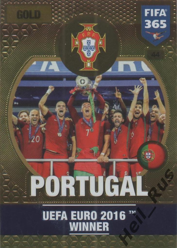 Футбол. Карточка Portugal/Португалия: UEFA Euro/Евро 2016 Winner, Panini 2016-17
