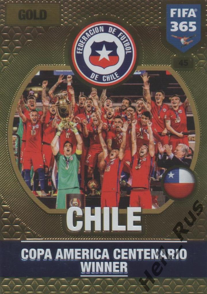 Футбол. Карточка Chile / Чили: Copa America Centenario Winner, Panini 2016-17