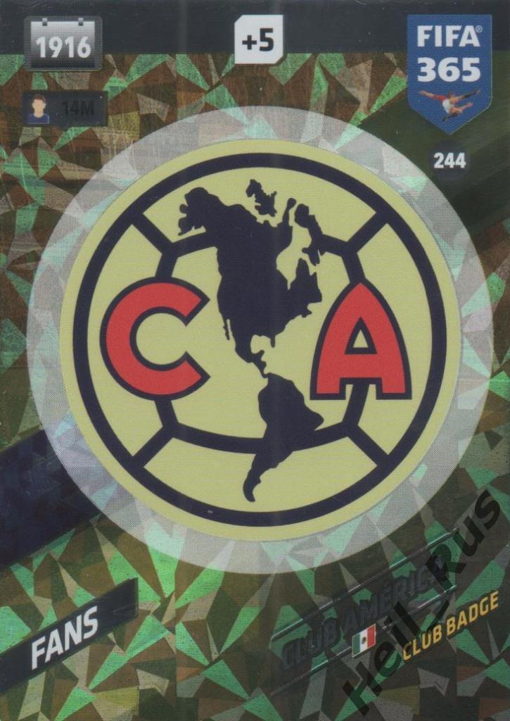 Футбол. Карточка Логотип Club America / Америка, Panini/Панини 2017-18