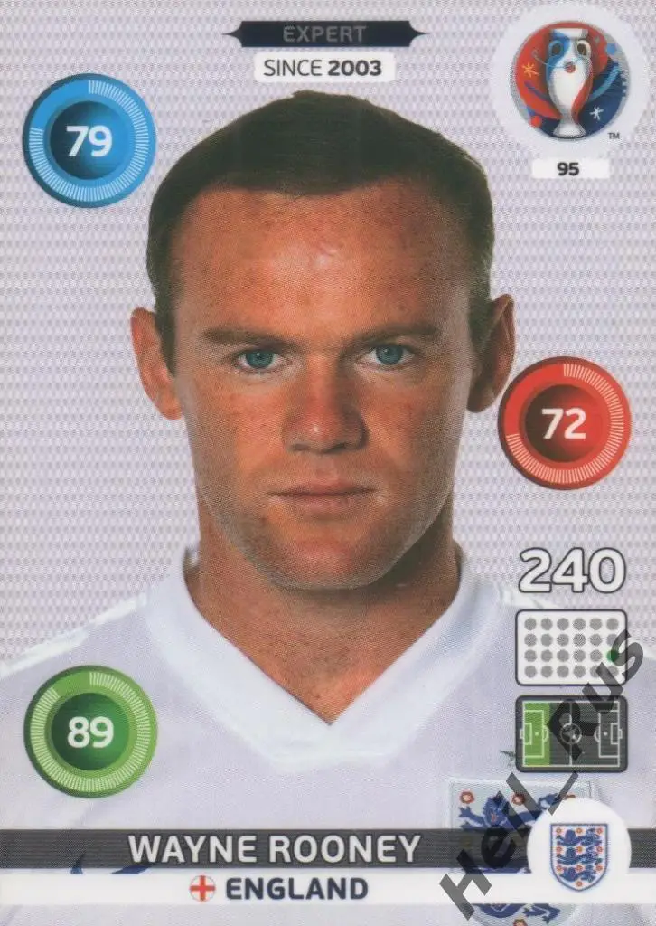 Футбол. Карточка Wayne Rooney/Уэйн Руни (Англия) Euro/Евро 2016 Panini/Панини
