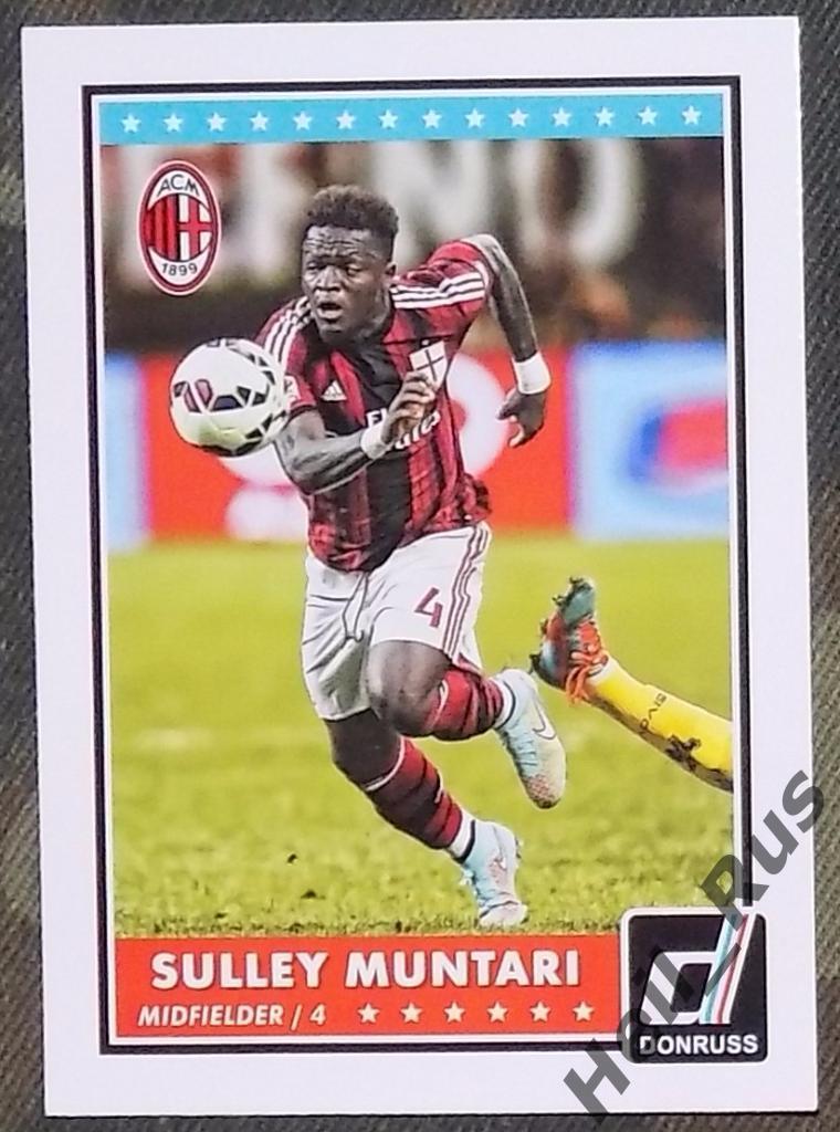 Футбол. Карточка Sulley Muntari/Салли Мунтари (Milan/Милан) Panini/Панини 2015