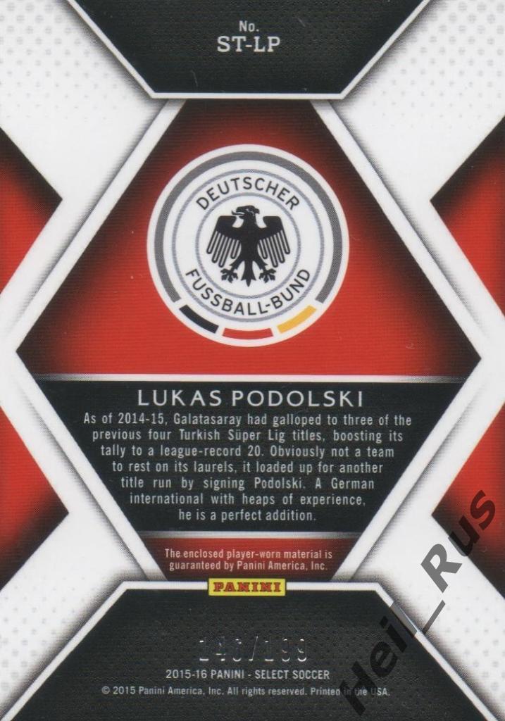 Футбол. Карточка Lukas Podolski / Лукас Подольски (Германия, Бавария) Panini 1