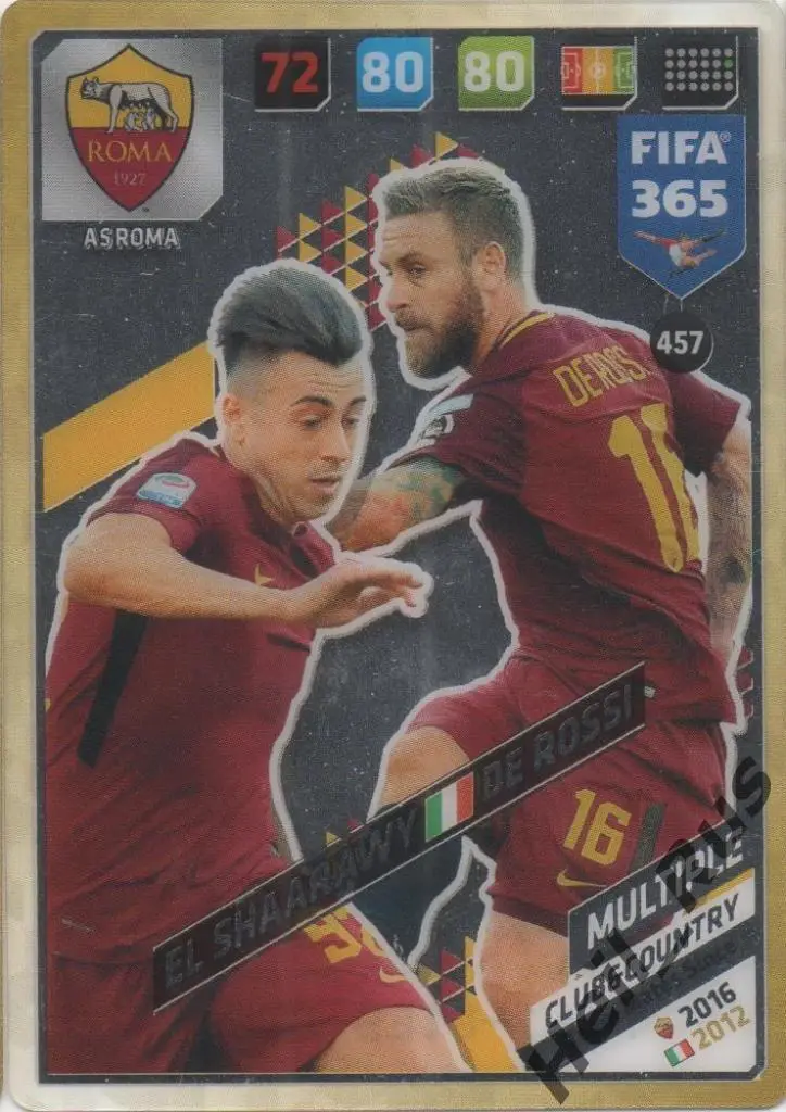 Футбол Карточка Стефан Эль-Шаарави/Даниеле Де Росси (Рома) Panini/Панини 2017-18