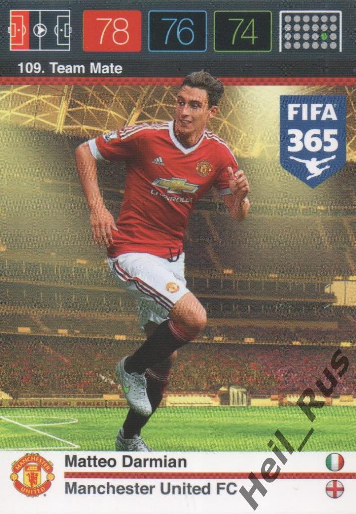 Футбол Карточка Matteo Darmian/Маттео Дармиан (Манчестер Юнайтед) Panini 2015-16