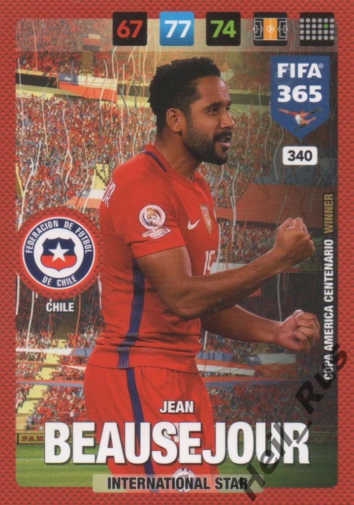 Футбол Карточка Jean Beausejour / Жан Босежур (Chile/Чили) Panini/Панини 2016-17