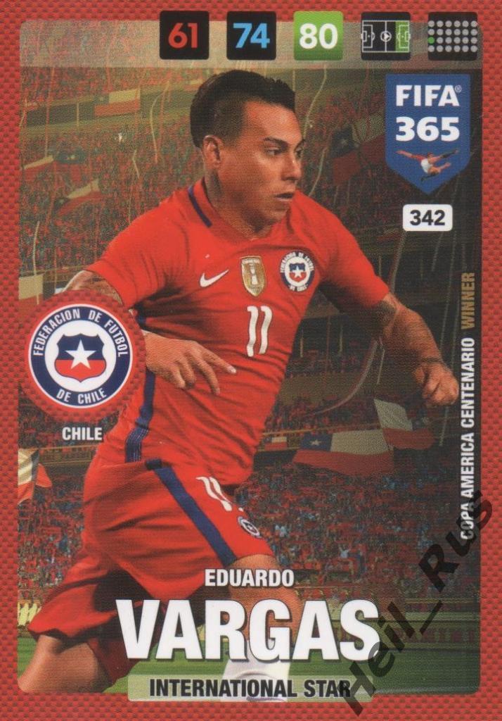 Футбол Карточка Eduardo Vargas/Эдуардо Варгас (Chile/Чили) Panini/Панини 2016-17