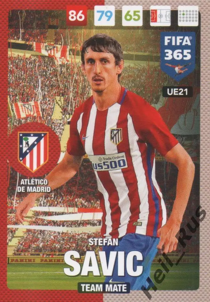 Футбол. Карточка Stefan Savic / Стефан Савич (Атлетико Мадрид) Panini 2016-17