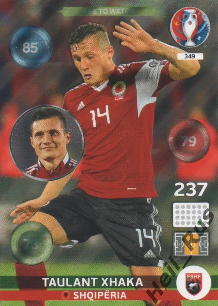 Футбол. Карточка Taulant Xhaka/Таулант Джака (Албания, Базель) Евро 2016 Panini