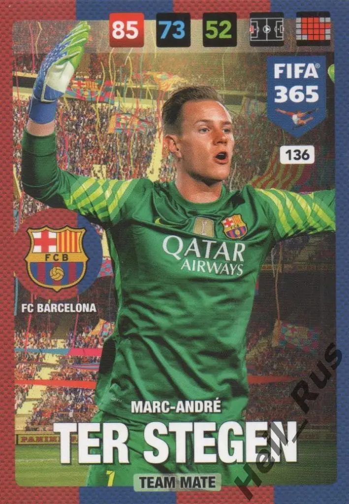 Футбол. Карточка Marc-Andre ter Stegen/Марк-Андре тер Штеген (Барселона) Panini
