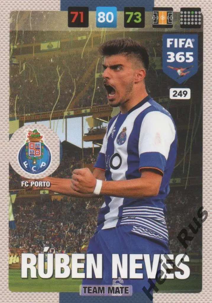 Футбол. Карточка Ruben Neves/Рубен Невиш (FC Porto/Порту) Panini/Панини 2016-17