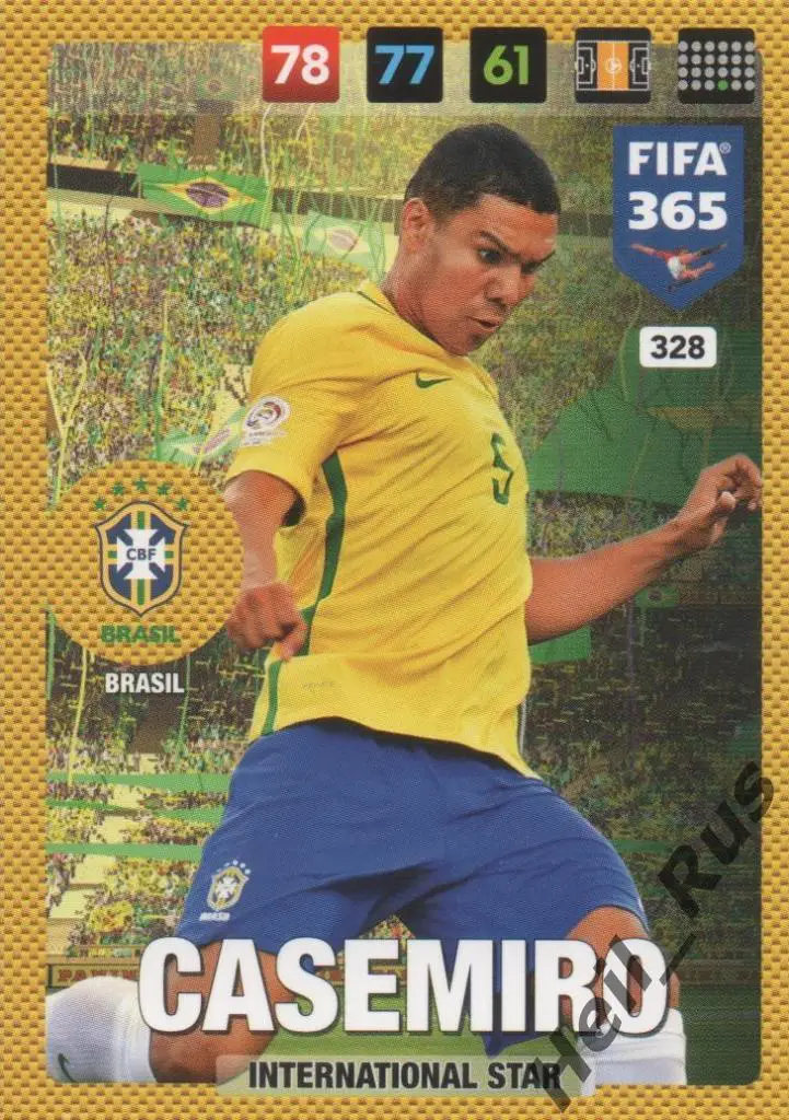 Футбол. Карточка Casemiro/Каземиро (Бразилия, Реал Мадрид) Panini/Панини 2016-17