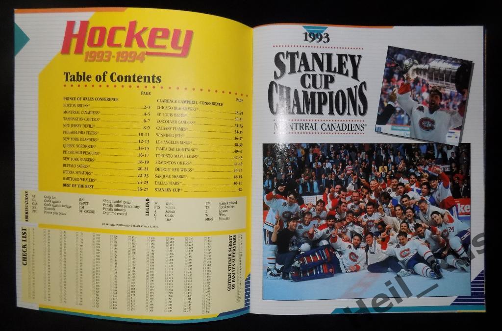 Хоккей. Наклейки / стикеры. Пустой альбом по коллекции Panini NHL/НХЛ 1993-1994 1