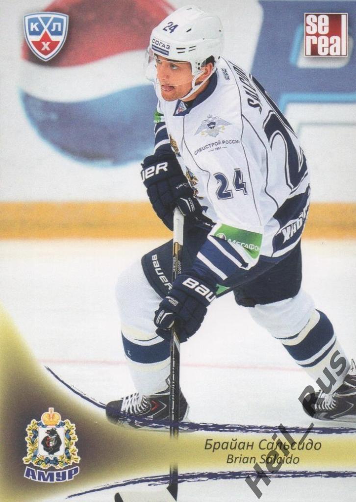 Хоккей. Карточка Брайан Сальсидо (Амур Хабаровск) КХЛ/KHL сезон 2013/14 SeReal
