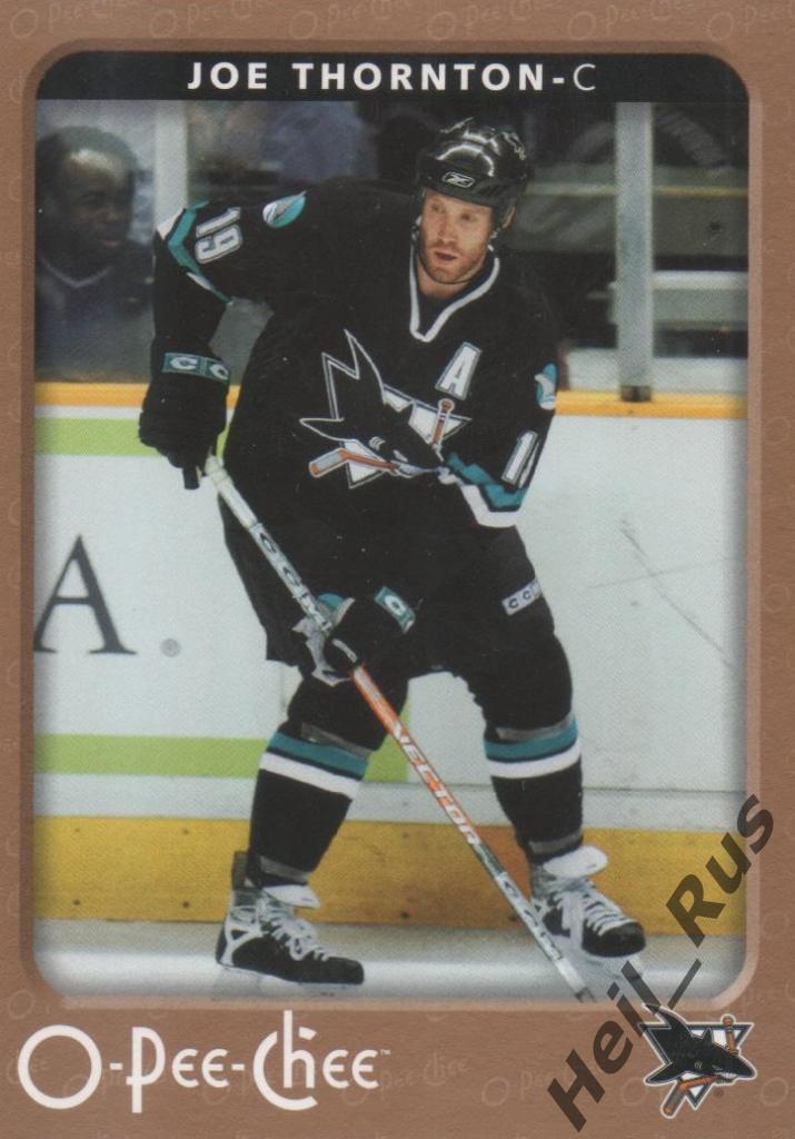 Хоккей. Карточка Joe Thornton/Джо Торнтон San Jose Sharks/Сан-Хосе Шаркс НХЛ/NHL