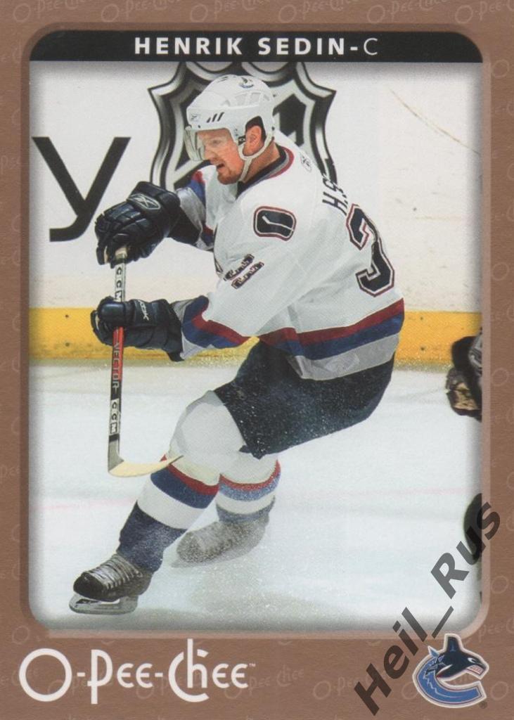 Хоккей. Карточка Henrik Sedin/Хенрик Седин (Vancouver Canucks/Ванкувер), НХЛ/NHL