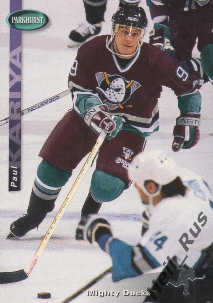 Хоккей. Карточка Paul Kariya/Пол Кария (Anaheim Mighty Ducks / Анахайм) НХЛ/NHL