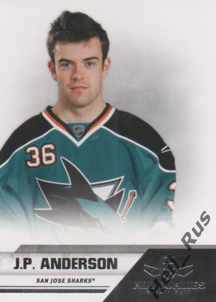 Хоккей. Карточка J.P. Anderson/Андерсон (San Jose Sharks/Сан-Хосе Шаркс) НХЛ/NHL