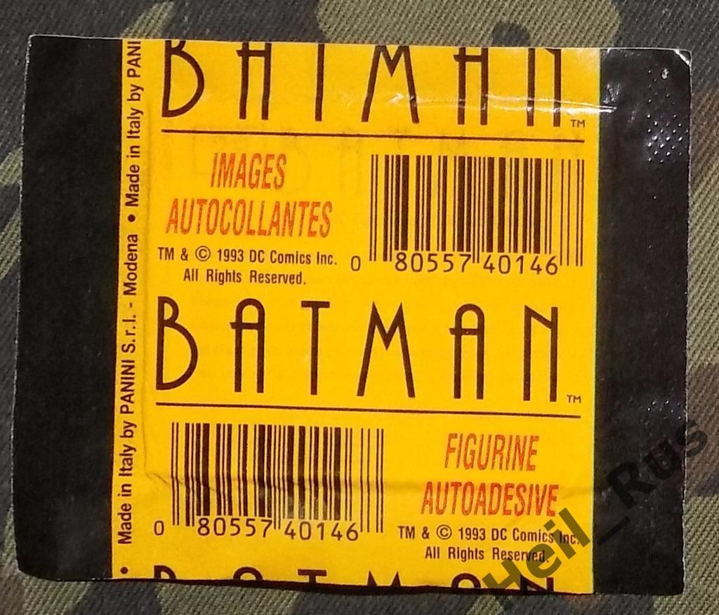 Наклейки/стикеры. Запечатанный пакетик Panini / Панини Batman / Бэтмен, 1993 год 1