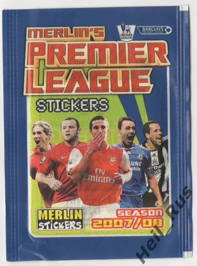 Футбол. Наклейки. Запечатанный пакетик MERLIN Английская Премьер-Лига 2007-2008