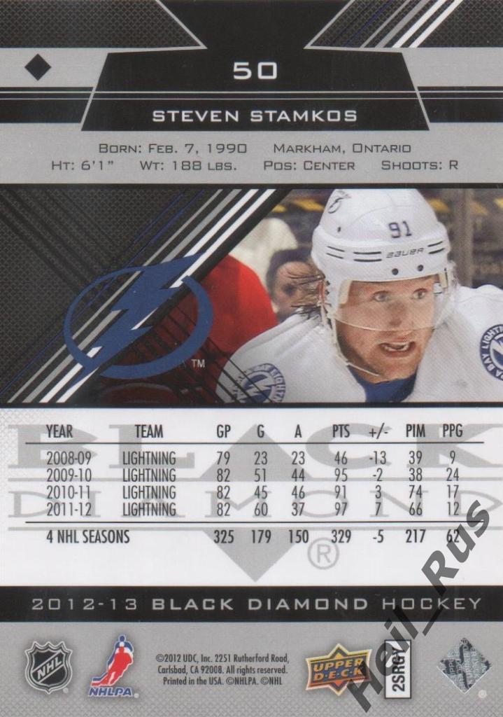 Хоккей. Карточка Steven Stamkos / Стивен Стэмкос (Tampa Bay Lightning); НХЛ/NHL 1