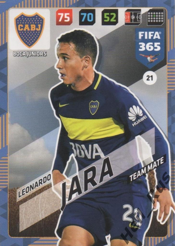 Футбол. Карточка Leonardo Jara/Леонардо Хара (Boca Juniors/Бока Хуниорс) Panini