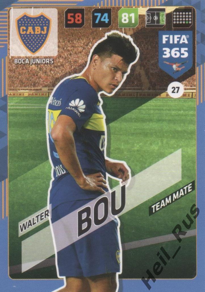 Футбол Карточка Walter Bou/Вальтер Боу (Boca Juniors/Бока Хуниорс) Panini/Панини